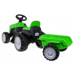 Elektrický traktor s vlečkou - zelený